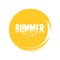 Summer time letter in round grunge orange circle vector illustration