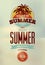 Summer time retro poster. Vector typographical design with blurry background. Eps 10.