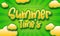 Summer time`s  3d text style effect themed summer holiday