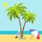 Summer time seach sea shore realistic accessory vector illustration sunshine travel