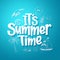 Summer Time Text Title with Hand Drawing Vector Elements