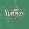 Summer time. Unique lettering poster. Vector art. Trendy handwritten summer illustration.