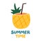 Summer time wallpaper with pineapple juice