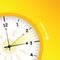 Summer time yellow clock standard time after advancing for daylight saving time