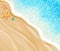 Summer top view beach background. Vector