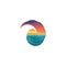 Summer tourism logo mockup, sun at sunset, design travel icon