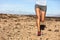 Summer trail running athlete woman runner legs