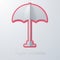 Summer Travel Paper Umbrella flat vector icon