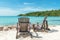 Summer, Travel, Vacation and Holiday concept - Beach chair on th