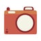 Summer travel and vacation photo camera in flat style isolated icon