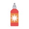 Summer travel and vacation sunblock cosmetic bottle in flat style isolated icon