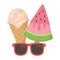 Summer travel and vacation sunglasses ice cream cone