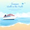 Summer travel on yacht illustration