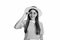 summer trendy amazed teen girl on background. summer trendy teen girl in studio. summer trendy teen girl wearing hat