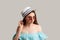 Summer trip holiday outfit stylish woman hat