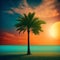 Summer tropical background.  AI Generative