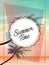 Summer tropical backgrounds with palms, sky and sunset. Summer poster flyer invitation card. Summertime. illustration.EPS 1
