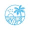 Summer On Tropical Island line vector