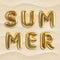 Summer Typographic Design for Party, Summertime Season Background, Golden Luxury Lettering