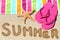 Summer vacation beach travel text