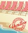 Summer vacation beach and vintage beach chairs