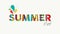 Summer vacation color quote paper cut fun text