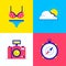 Summer vacation - colorful flat design style elements