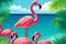 Summer vacation concept. Flamingo Paradise. Exploring the Vibrant Coastal Wonders. Generative AI