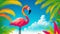 Summer vacation concept. Flamingo Paradise. Exploring the Vibrant Coastal Wonders. Generative AI