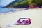 Summer vacation concept snorkelling on the beach