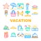 Summer Vacation Enjoying Traveler Icons Set Vector