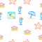 Summer Vacation Enjoying Traveler Icons Set Vector