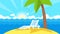 Summer vacation landscape vector illustration. Lone leisure
