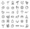 Summer vacation outline icons set