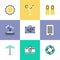 Summer vacation pictogram icons set