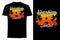 Summer vacation sunset silhouette t shirt mock up retro vintage