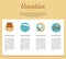 Summer Vacation and Tourism. Chaise lounge and umbrella on beach. infographic