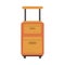 Summer vacation travel, modern suitcase with handle and wheels, flat icon style