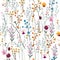 Summer Vector many kind of wild flowers seamless beautiful on white color background,