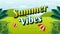 Summer vibe concept web banner. Hill Background Illustration