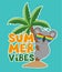 Summer vibes - cool koala on the palm tree