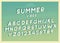 Summer Vibes font effect design with retro colors. Vector art. Includes full alphabet and numbers