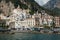 Summer view of Amalfi city in Campania, Italy