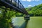 Summer View of an Appalachian Trail Footbridge over the James River