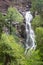 Summer view of Bridal Veil Falls in the Black Hills National Forest of South Dakota
