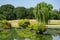 Summer view of the Constitution Gardens along the National Mall in Washington DC