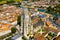 Summer view of historic areas of Saintes with cathedral, France