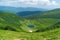 Summer view of Lake Ivor from the Svidovets ridge of the Carpathian Mountains Ukraine