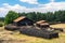 Summer view of lava stone Carpinteri refuge on Mount Etna, Sicily