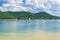 Summer view of a local lake with sailboats in Kentucky, USA